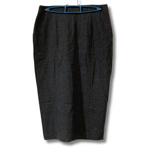 JESSICA Vintage charcoal grey long pencil skirt ~ Corporate goth MEDIUM LARGE